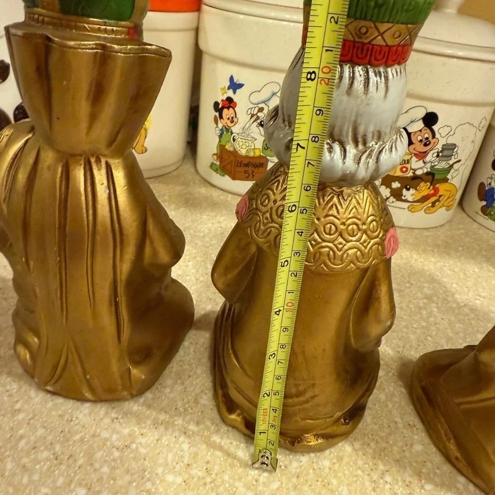 Vintage Ardco Holiday Golden Three Wise Men Christmas Figurines made in Japan
